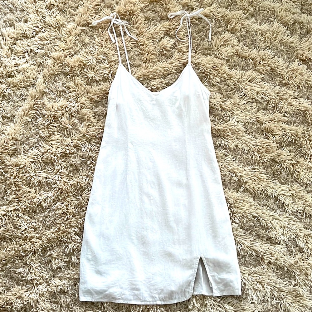 Abercrombie & Fitch White Linen Spaghetti Strap Dress Size Small